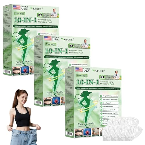 ElodieAu GFOUK Moringa Berberine X Nad Patches 2026 New Professional Moringa 10-in-1 Nano Microdarts Patch Natural Patches for Women and Men Suitable for All Skin Types (3 Boxes)