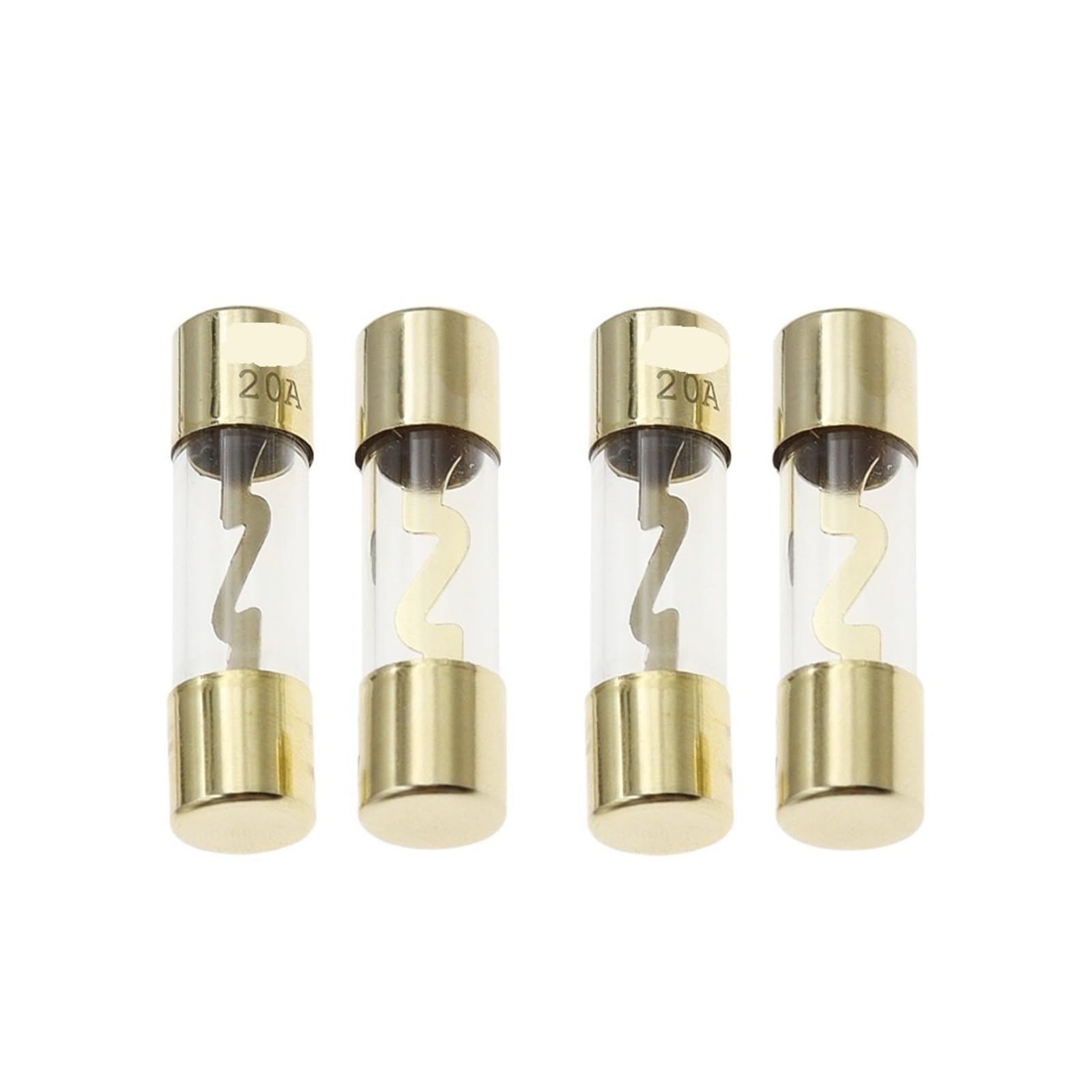 Fusibles en verre plaqué or 10x38 20A pour ampli voiture et connectique audio