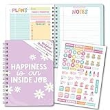 Hadley Designs To Do List Notebook for Work – Daily Planner Undated with Hourly Schedule, Priorities & Checklist, Motivational Daily To Do List Planner for Work, Wellness & Productivity (Purple)