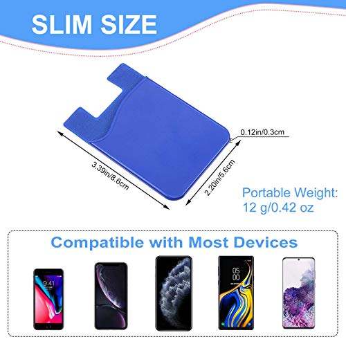 24 Pieces Cell Phone Wallet, Silicone Stick On Card Holder, Back Phone Adhesive Back Of Cell Phone Wallet For Credit Card, Id, Business Card, Compatible Works With Most Smartphones (Lovely Color) #TOP5