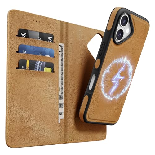 Coque iPhone 17 marron en cuir PU pour un quotidien élégant et mobile