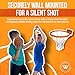 WAWAWEWA The Official Silent Basketball Hoop Indoor – Durable Plastic, Large Wall-Mounted Basketball Hoop with No-Noise Design + Adhesive & Screw Installation – For Use with Silent Basketball Only