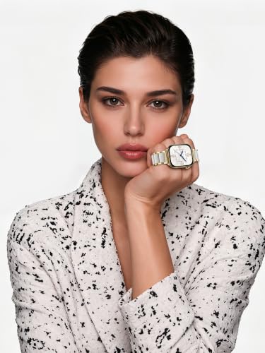 Image of V.R.HOPE Luxury Gold Apple Watch Band for Women, Metal & Silicone