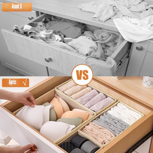Organiseur de tiroir pliable gain de place pour vêtements - 7