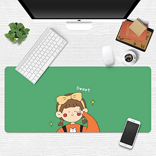 Tapis de souris de antidérapant grand format XXL protège-bureau vert pour souris et clavier