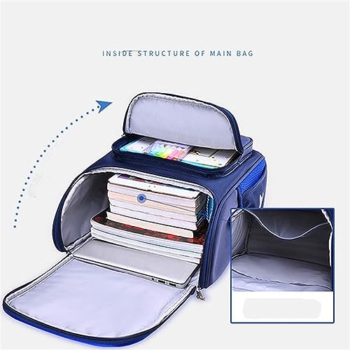 Primary School Boy And Girl Backpack With Multiple Colors Weight Reduction Backpack Tote Handbag (Dark Blue, L)4