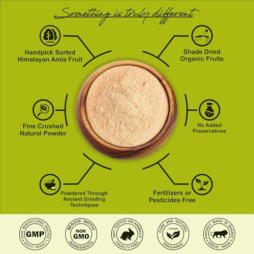 Image of IYUSH Herbal Ayurveda Wild Himalayan Amla Powder - 900gm | Amla Powder for Eating | Amla Powder for Hair Growth Organic | Organic Amla Powder | Hair Volume Powder | Indian Gooseberry Powder |