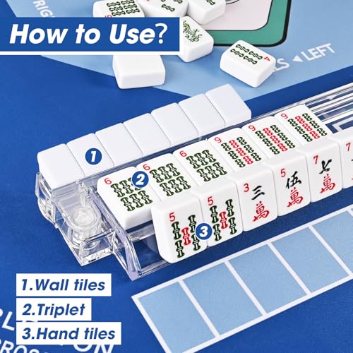 Set de 4 Racks y Empujadores de Mahjong Acrílicos Transparentes miniatura 3