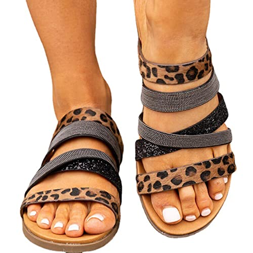 Flat Sandals for Women Dressy Slip On Slides Slippers Strappy Open Toe Comfortable Sandals Casual Beach Walking Shoes4