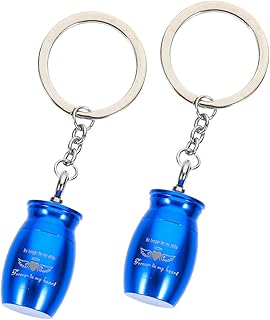 Yardenfun 2pcs Urn Pet Ashes Pendant Memorial Jewelry Hanging Charm Container Holder Metal Decor Mini Keychain Key Hanging Ornament Ash Key Pendant Commemorate Decorate Souvenir Decorations