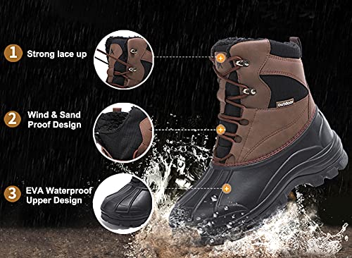 UPSOLO Mens Duck Boots Winter Snow Boot Waterproof Insulated Anti-Slip Fully Fur Lined Casual Lightweight4