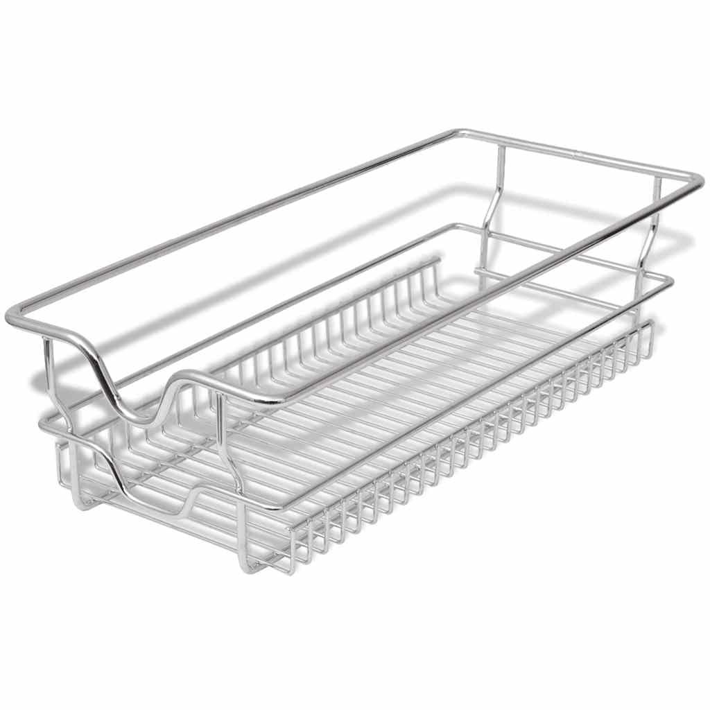 Generisch Lot de 2 paniers de cuisine en métal argenté 300 mm