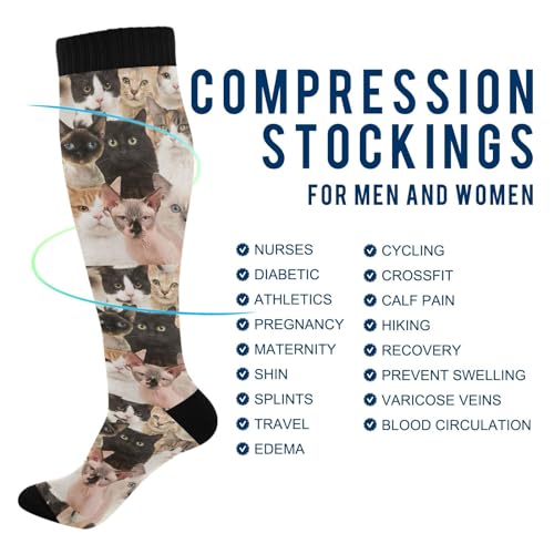 Compression Socks for Men Women Colorful Knee High Socks Support for Athletic Sport Running Hiking Fitness4