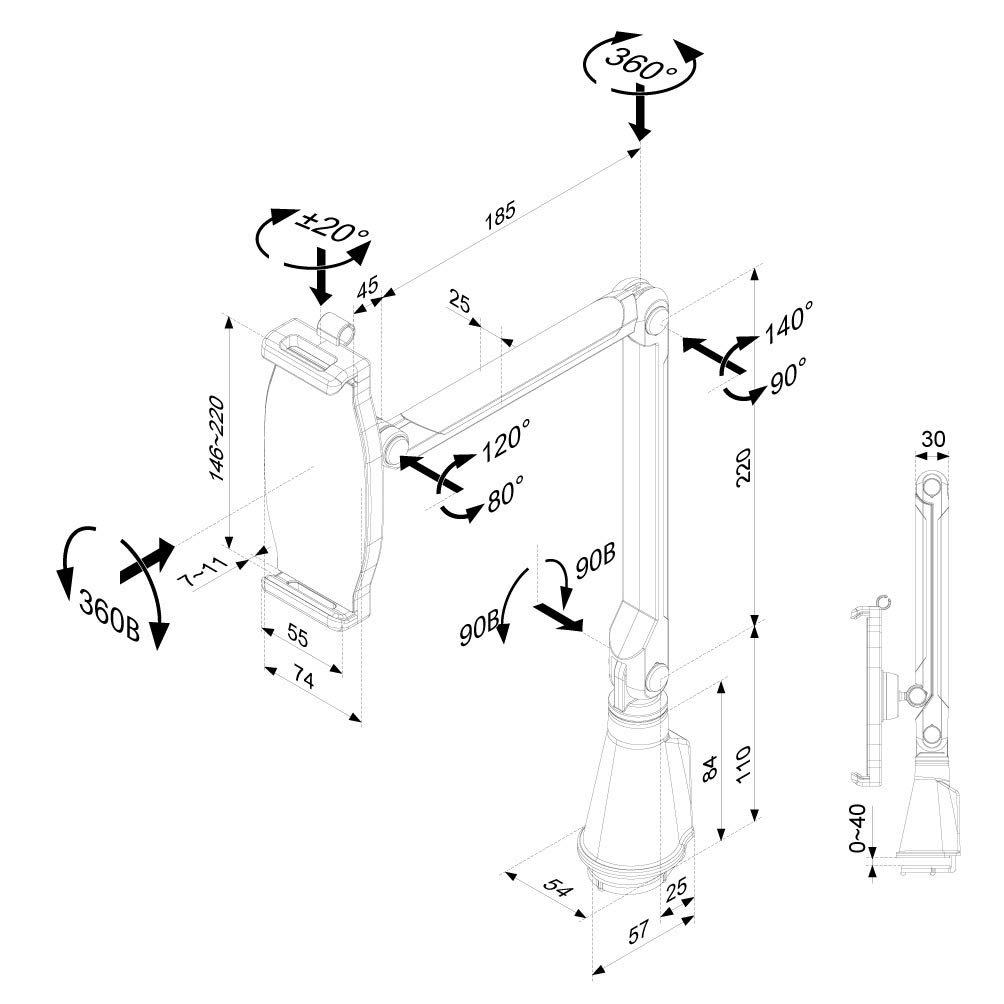 NewStar uchwyt na tablet srebrny TABLET-D100SILVERKG uniwersalny