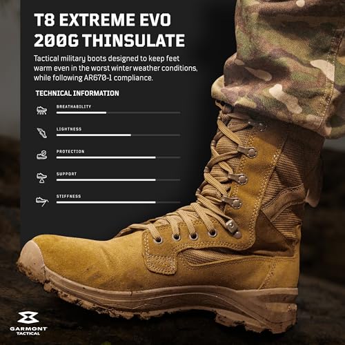 GARMONT TACTICAL T8 Extreme EVO 200G Thinsulate Military Combat Insulated Boots for Men and Women, Army, Air Force, AR670-1 Compliant, Suede Leather, Winter Shoes2