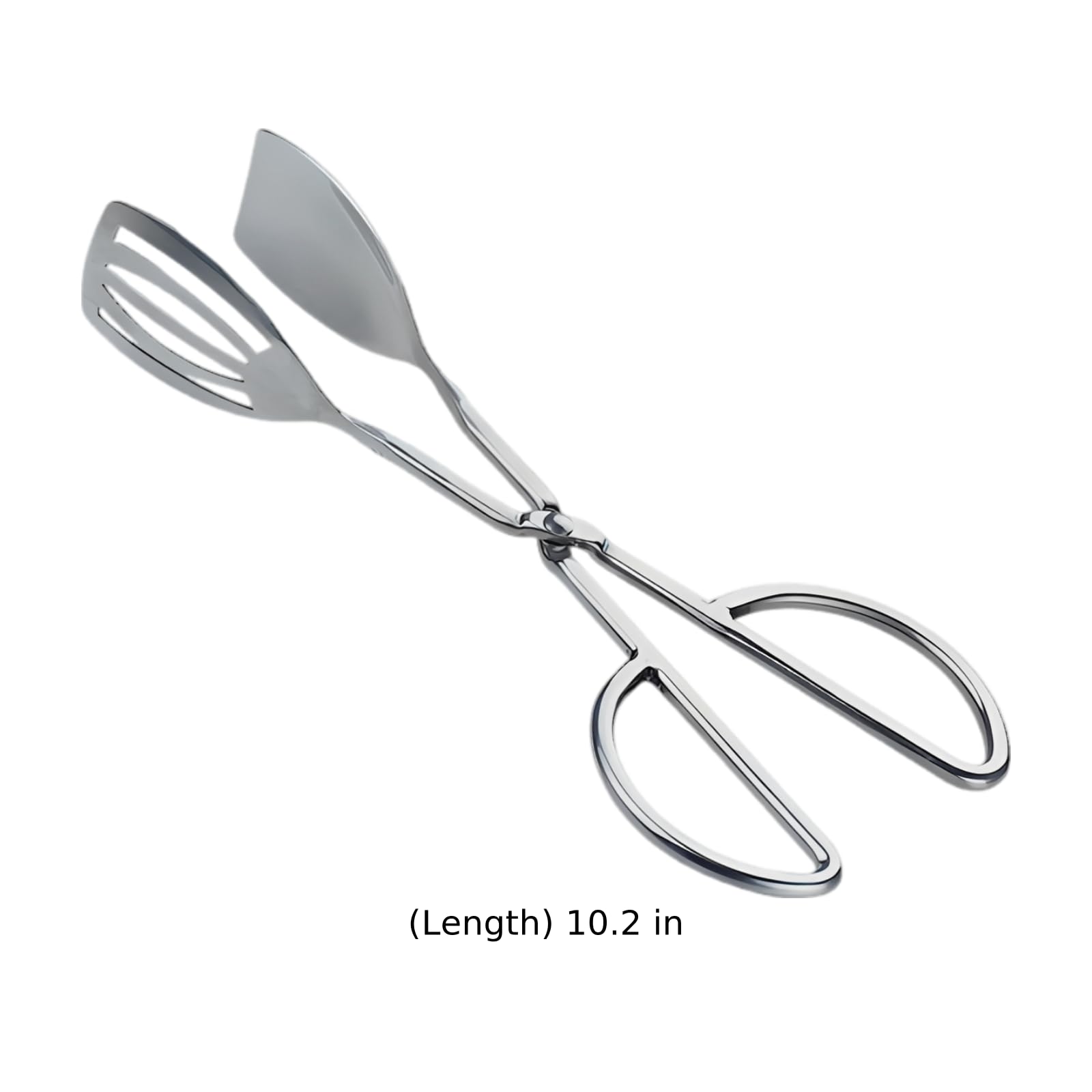 2 pinze da portata in acciaio inox per alimenti, 26 cm, manico a forbice per buffet, con testa a cucchiaio, funzionamento con una sola mano, morsetto aperto, design scanalato, pinze da cucina per uso