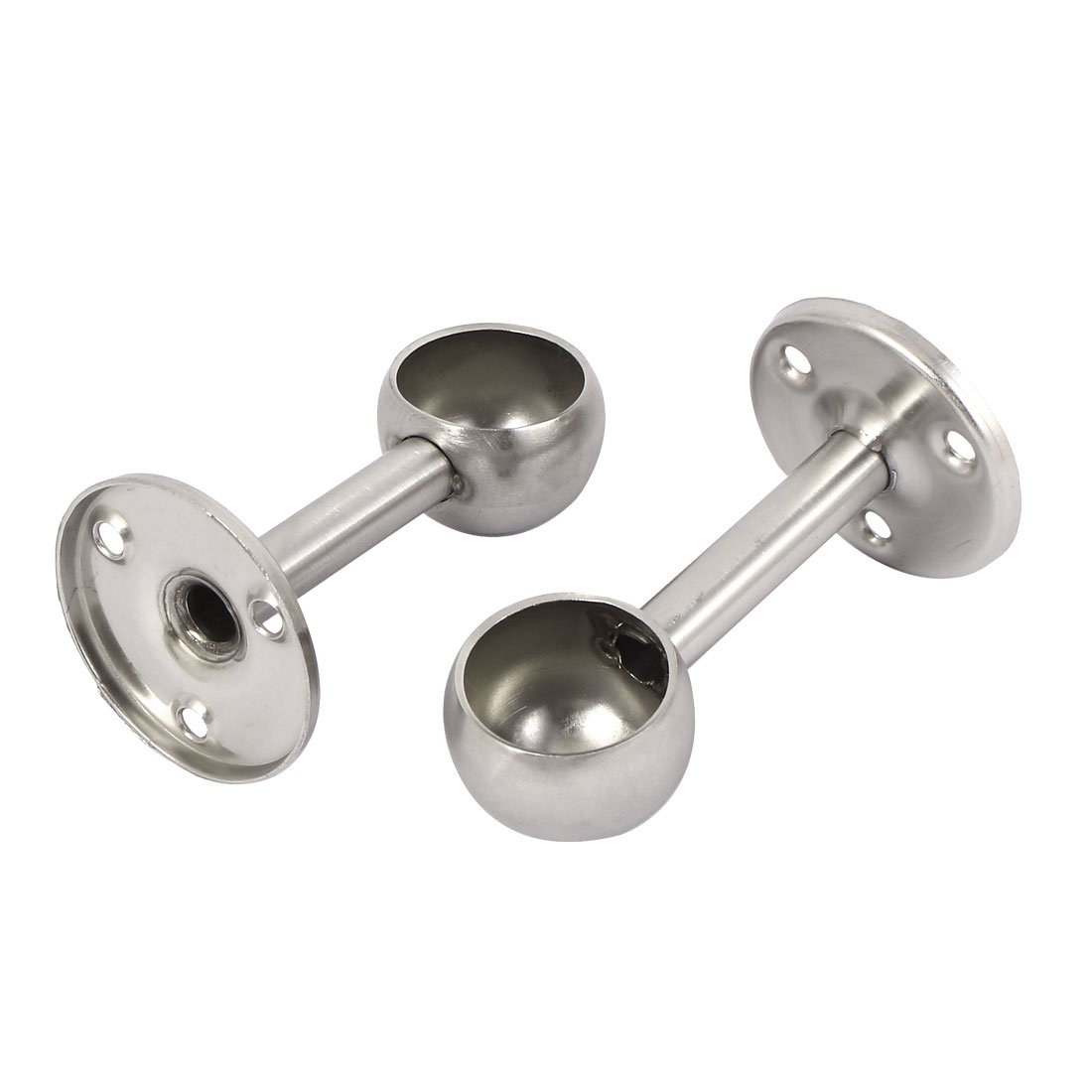 Sourcingmap 25mm Dia Stainless Steel Wardrobe Clothes Rail Lever Support 2pcs - Image 2