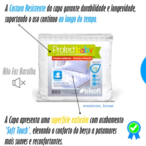 Capa Para Colchão De Berço Protetor Impermeável Bebê Protetora Silenciosa Americano Antimofo e Antia