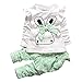 Ropa Niña Otoño Invierno,Fossen Conjunto de Ropa para Niñas 1-4 años Bebe Conejito de Dibujos Animados Camisetas de Manga Larga Tops + Pantalones (3 años, Verde)