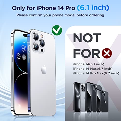 Simtect Ultra Clear Designed For Iphone 14 Pro Case [Non-Yellowing] [Strongly 10 Ft Military Drop Protection] Slim Fit Yet Protective Shockproof Bumper With Airbag Case 6.1 Inch- Light Blue Edge #TOP6