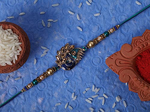 Brother Rakhi with Greeting Card | Rakhi Thread | Rakhi Gifts for Brother, Sister, Bhaiya, Bhabhi for Indian Rakhi Raksha Bandhan Festival (Set of 2) (K2K3)4