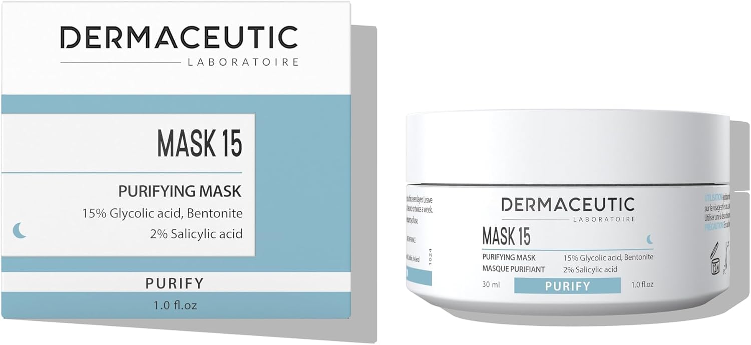 Mask 15 Dermaceutic – Maschera viso purificante contenente Acido Glicolico, Bentonite e Acido Salicilico – 30 ml