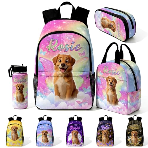 Image of Custom Backpack for Girl Kids Personalized Backpacks Set Back to School