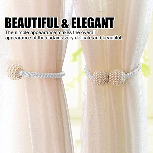 Magnetic Curtain Tiebacks, Window Drapes Tie Backs Holders For Home Bedroom Office Decorative European Style Curtain Holdbacks (3 Pair, White) #TOP1