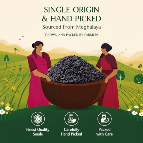Image of Vana Origin Black Sesame Seeds from Meghalaya 1kg | Raw Sesame Seeds |Pure & Natural | Black Til Seeds for Eating | Cold-Pressed Grade | Kaale Til | Whole Fresh and Natural Unhulled Kale /Black Til Seed