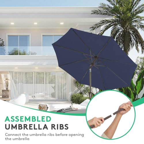 Image of JEAREY 10FT Outdoor Patio Umbrella, Market Umbrella, Navy