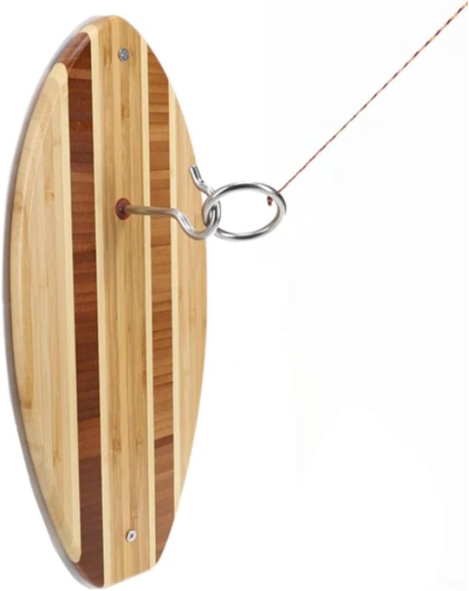 Wooden Hook and Ring Game - Outdoor Games for Adults and Family, Ultimate Ring Toss Game, Ring Game on String for Man Caves, Game Room Walls, Bars, and Patios