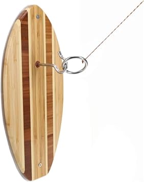 Pacific Shore Games Wooden Hook and Ring Game - Outdoor Games for Adults and Family, Ultimate Ring Toss Game, Ring Game on String for Man Caves, Game Room Walls, Bars, and Patios