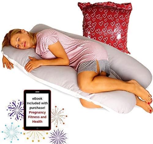 Pillow Capital Full Body Pregnancy Pillow – U Shaped Surgery Recovery Pillow for Back, Hip, Knee and Neck Pain Relief - Washable 100% Percale Cotton Cover