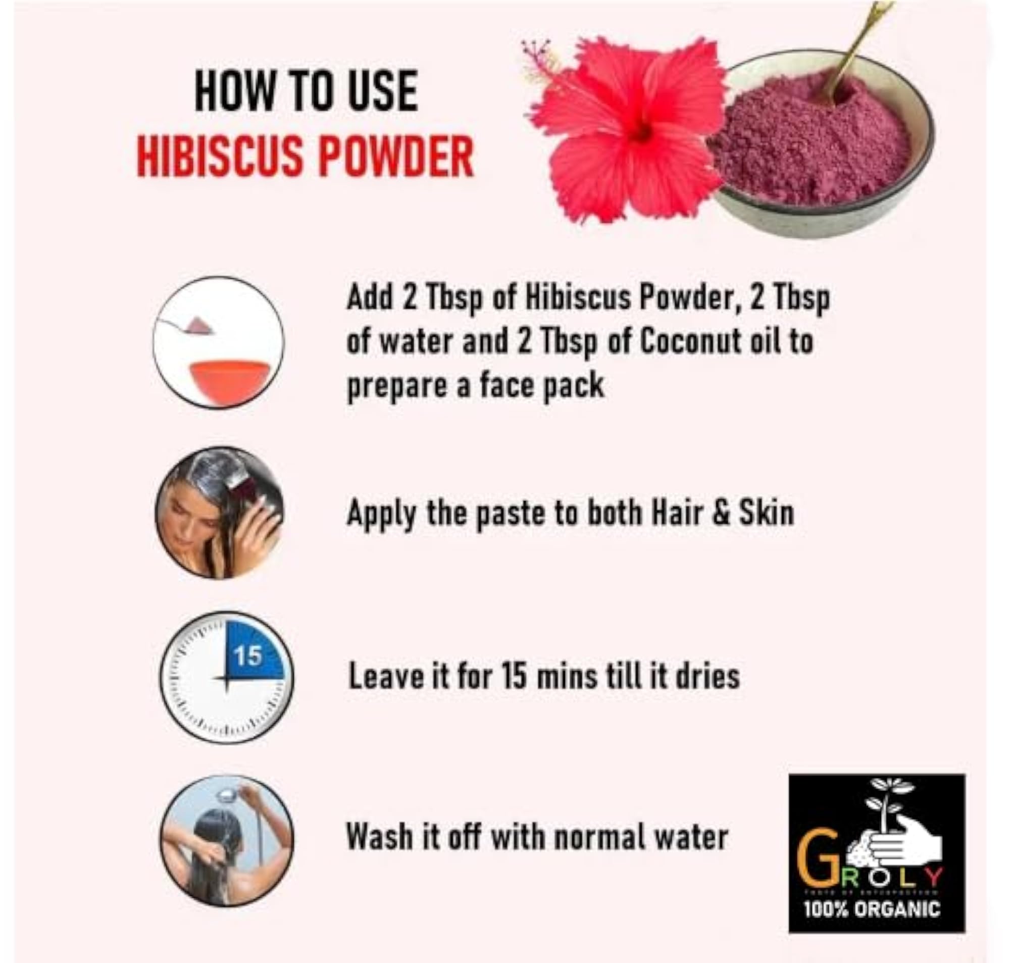 Organic Hibiscus Powder for Hair Growth
