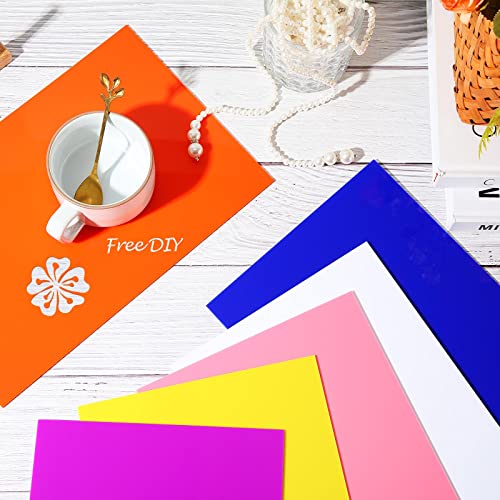 Image of Remerry 24 Pcs 12 x 8 Inch Colored Acrylic Sheets, 12 Colors Opaque Panels with Paper Covering, 0.08'' Thick (2mm), for Crafts, DIY Projects, Printed Signs, Art Display, Laser Cutting Engraving