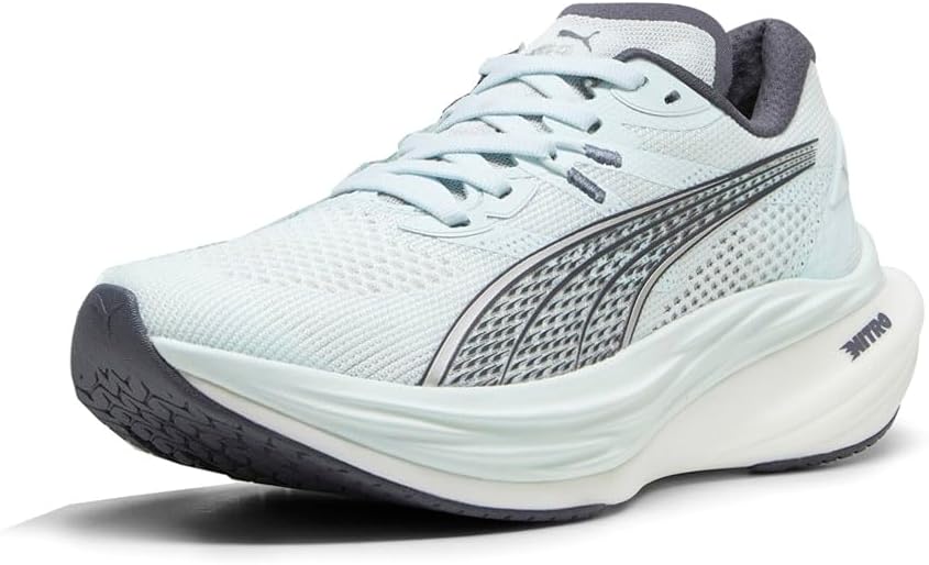 PUMA Womens Deviate Nitro 3 Running Sneakers Shoes - Blue, Grey