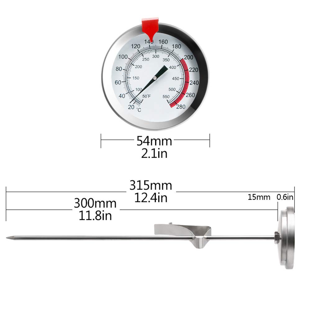 Ermómetro Asar Acero Inoxidable Termómetro de Carne Analógico de Barbacoa Aguja para Carne Silver