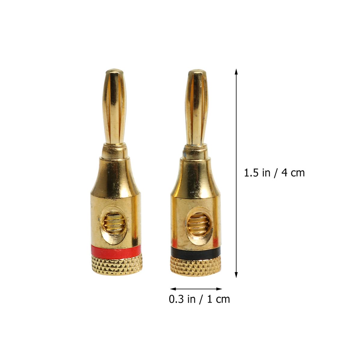 WINOMO 8 Pezzi Connettori A Banana Placcati Oro Da 4mm Per Cavi Diffusori – 4 Rossi E 4 Neri, Impilabili Per Doppio Cablaggio