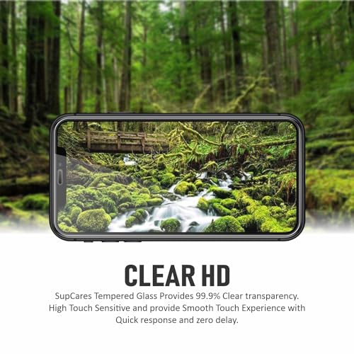 Image of SupCares EasyFit Tempered Glass for iPhone 11 and iPhone XR (6.1 Inch) With Installation Kit | Military-Grade Gorilla Screen Protector | Edge to Edge Coverage | Black