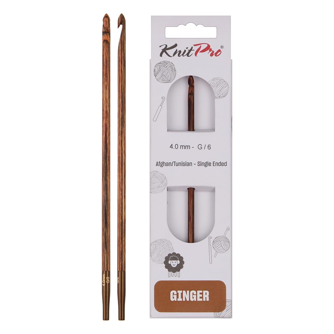 KnitPro Ginger Afghan/Tunisian Crochet Hook | 4.00mm