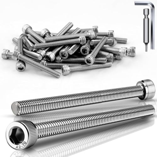 TXXATX M5 Screws Allen Socket Head Cap Screws M5x60 mm, 12 Pcs Hex Bolts 304 Stainless Steel Cylinder Socket Bolts DIN 912 /ISO 4762 Fully Threaded Machine for DIY Home Repairs Bicycle Motorcycle