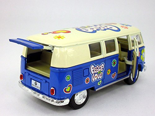 Modelo a escala 1:32 Bus Peace & Love T1 azul miniatura 2
