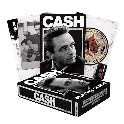 Aquarius Johnny Cash Playing Cards - Johnny Cash Themed Deck of Cards for Your Favorite Card Games - Officially Licensed Johnny Cash Merchandise & Collectibles - Poker Size with Linen Finish