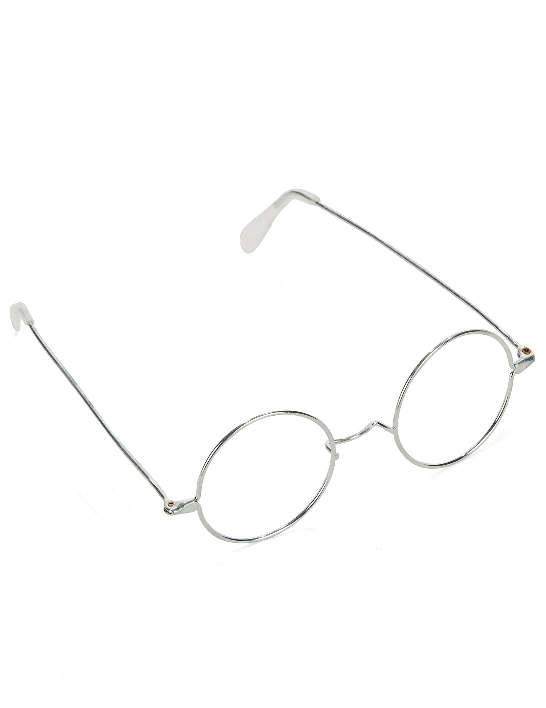 Smiffys Wire Framed Santa Specs, Silver , Christmas Fancy Dress Accessory, Santa Dress Up Accessories, Halloween