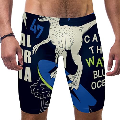 Bañador de pierna cuadrada Blue Dinosaur que evita rozaduras en entrenamientos de natación
