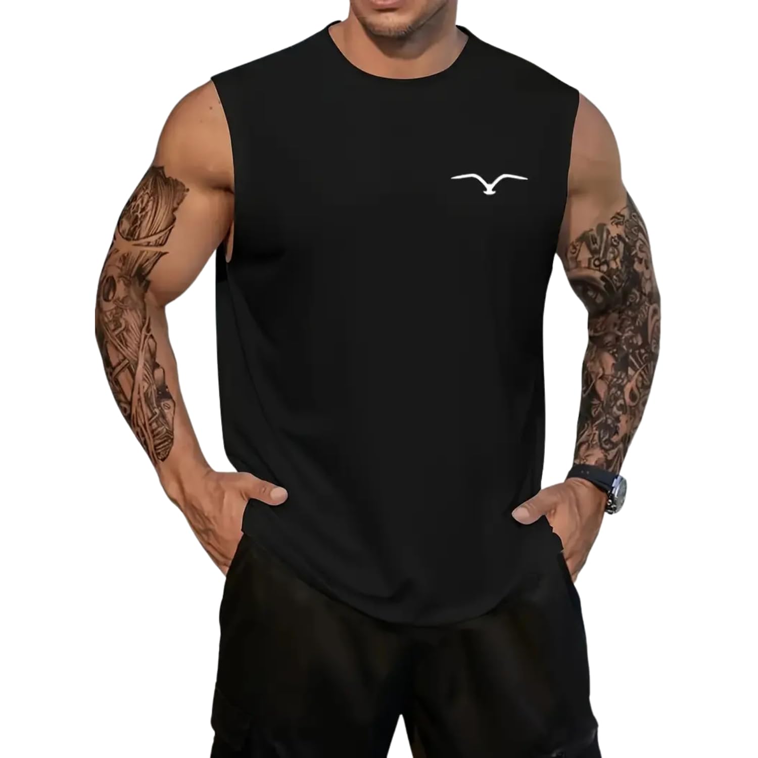 clichy fashion Men’s Sleeveless Workout Tank Top – Grey Muscle Fit Gym Vest with Bull Logo | Quick Dry Stretchable Activewear for Training, Sports & Fitness-picture-39