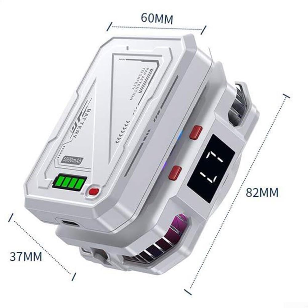 Handy-Kühler, 15 W magnetischer Telefonkühler mit wiederaufladbarem Akku, schnelle Kühlung, Power-Anzeige für Handys, Tablets und iPads, 56 x 44 mm (3000 mAh)
