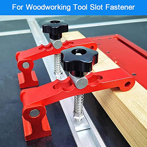 KLYNGTSK 18 Stück T-Schiene Gleitmuttern M8 Nutensteine T-Nut Muttern Kit mit T-Schraube und Klemmknopf M8 Kunststoffgriff für Holzbearbeitung Werkzeug