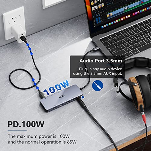 Hub USB C 11 en 1 ICZI avec HDMI VGA Ethernet et lecteur SD pour MacBook