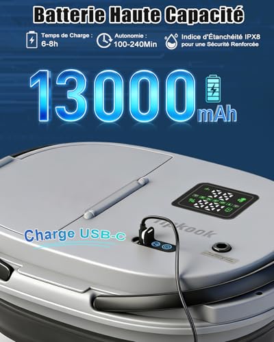 Douche portable IPX8 à 5 vitesses réglables et écran LED